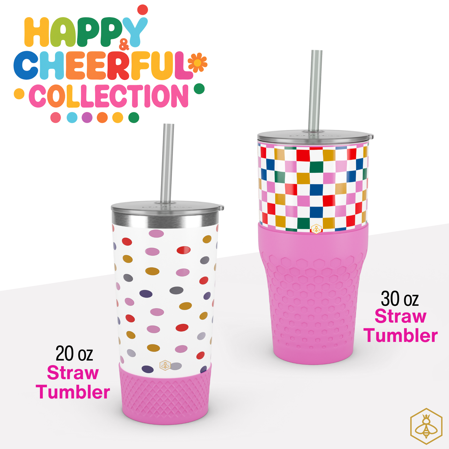 20oz Tumbler - Happy Dots