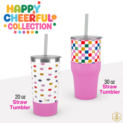 20oz Tumbler - Happy Dots