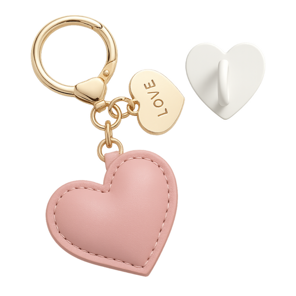 Charm Set 6-Pack | Pink Heart with Adhesive Hooks