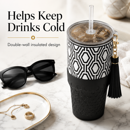 Black & White — 30oz Charm Tumbler