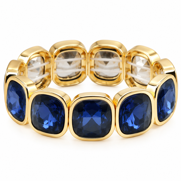 Gemstone Stretch Bracelet | Navy