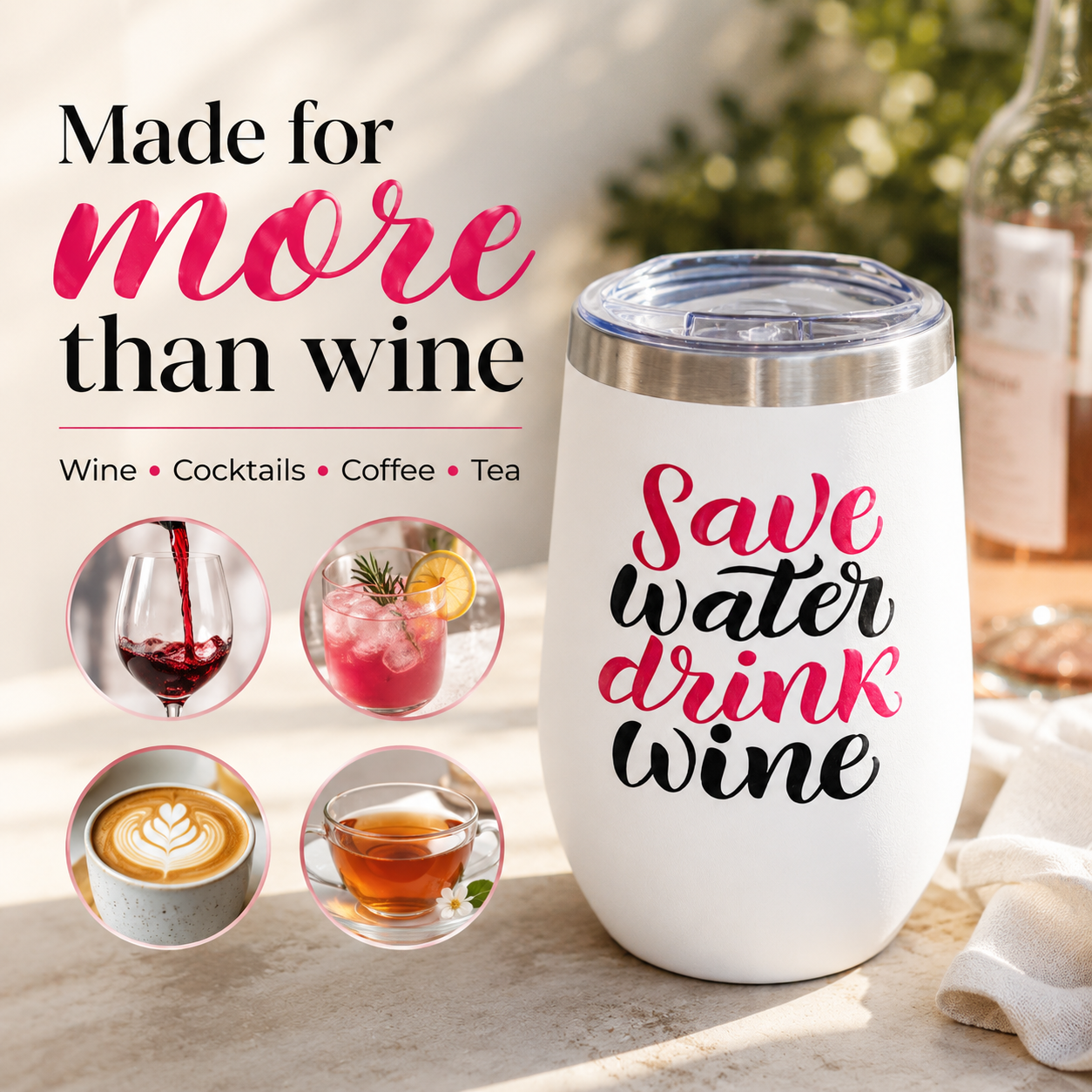 Wine Tumbler 3-Pack | Save Water Drink Wine