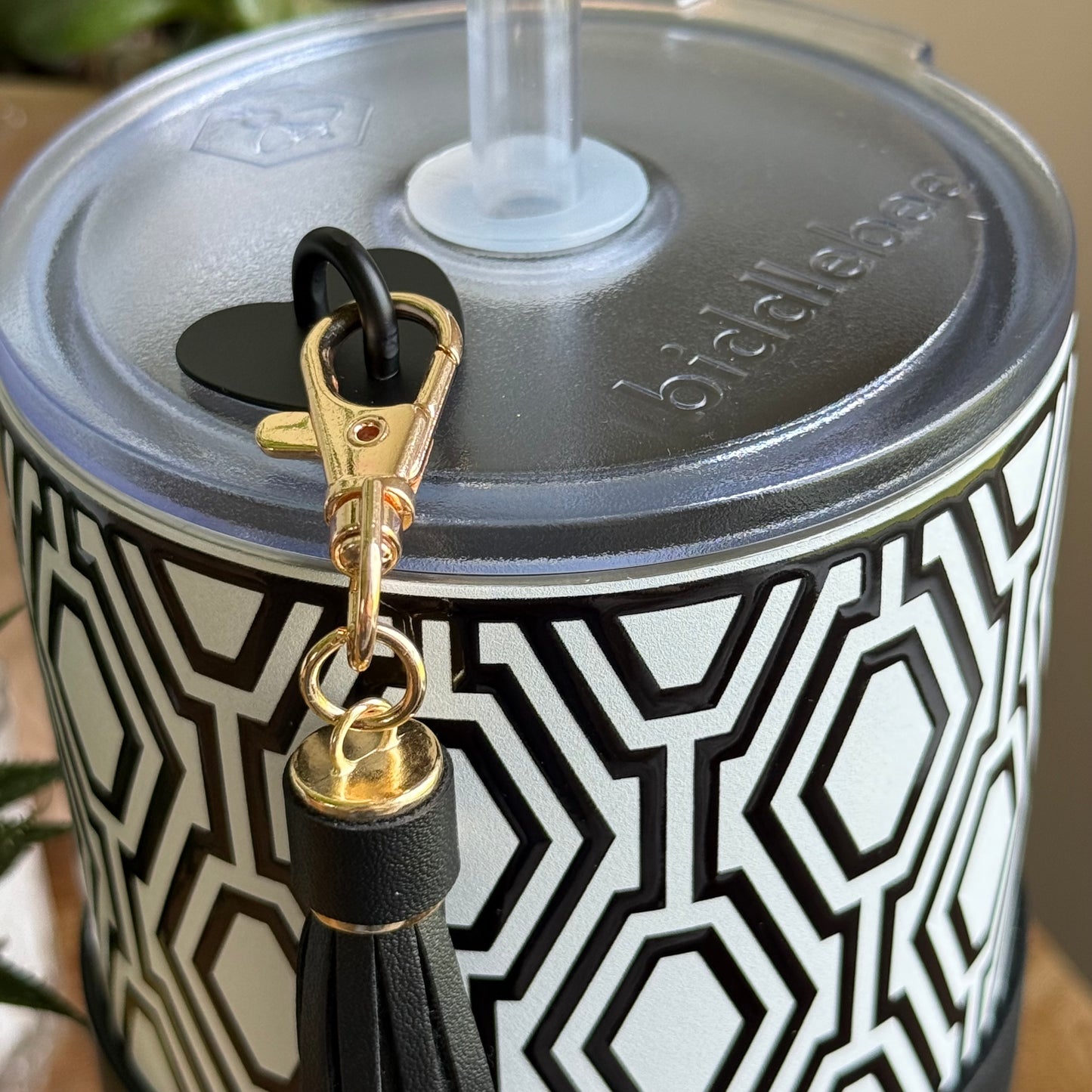 Tumbler Charm Set - Black Tassel