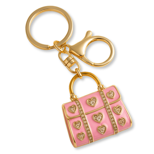 Pink Enamel Purse Charm