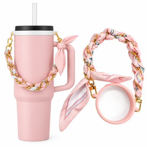 Tumbler Handle - Pink Scarf