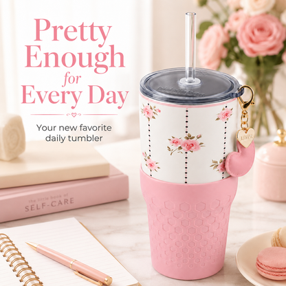 Pink Roses — 30oz Charm Tumbler
