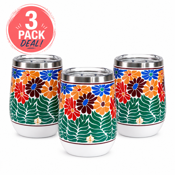 Wine Tumbler 3-Pack | Retro Floral