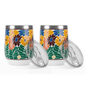 Retro Floral Wine Tumbler 2-Pack