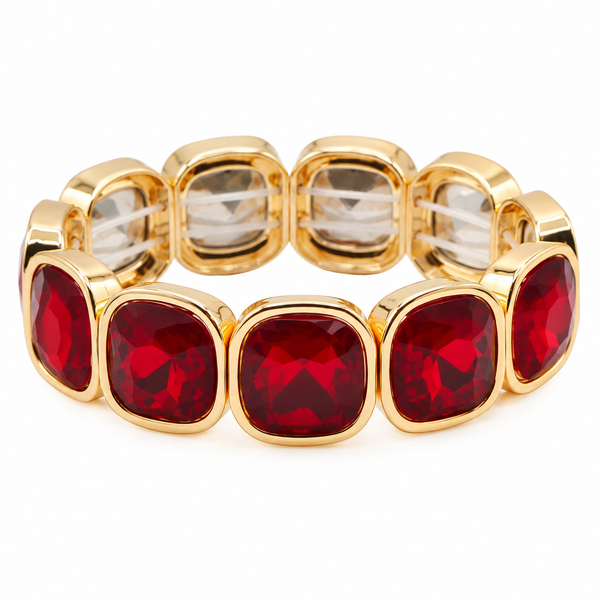 Gemstone Stretch Bracelet | Red