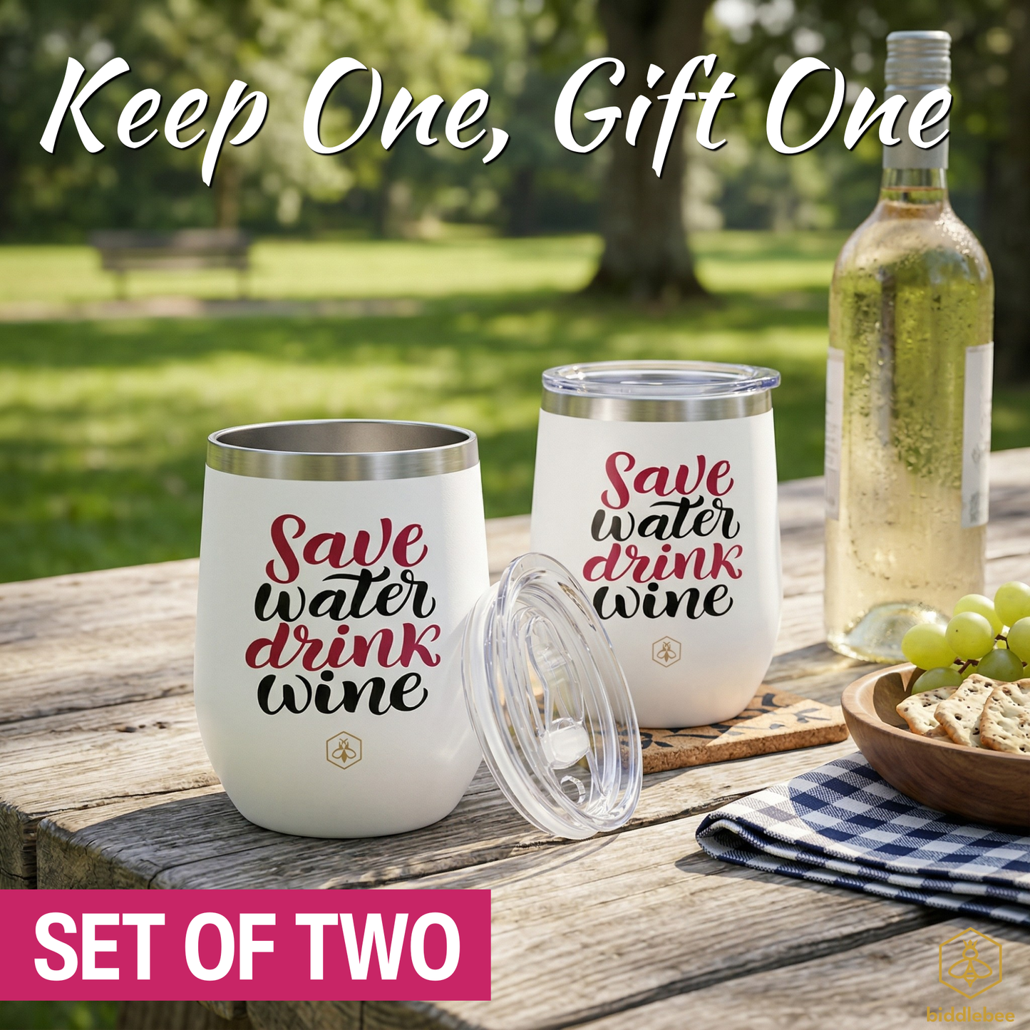 Save Water Drink Wine Tumbler 2-Pack