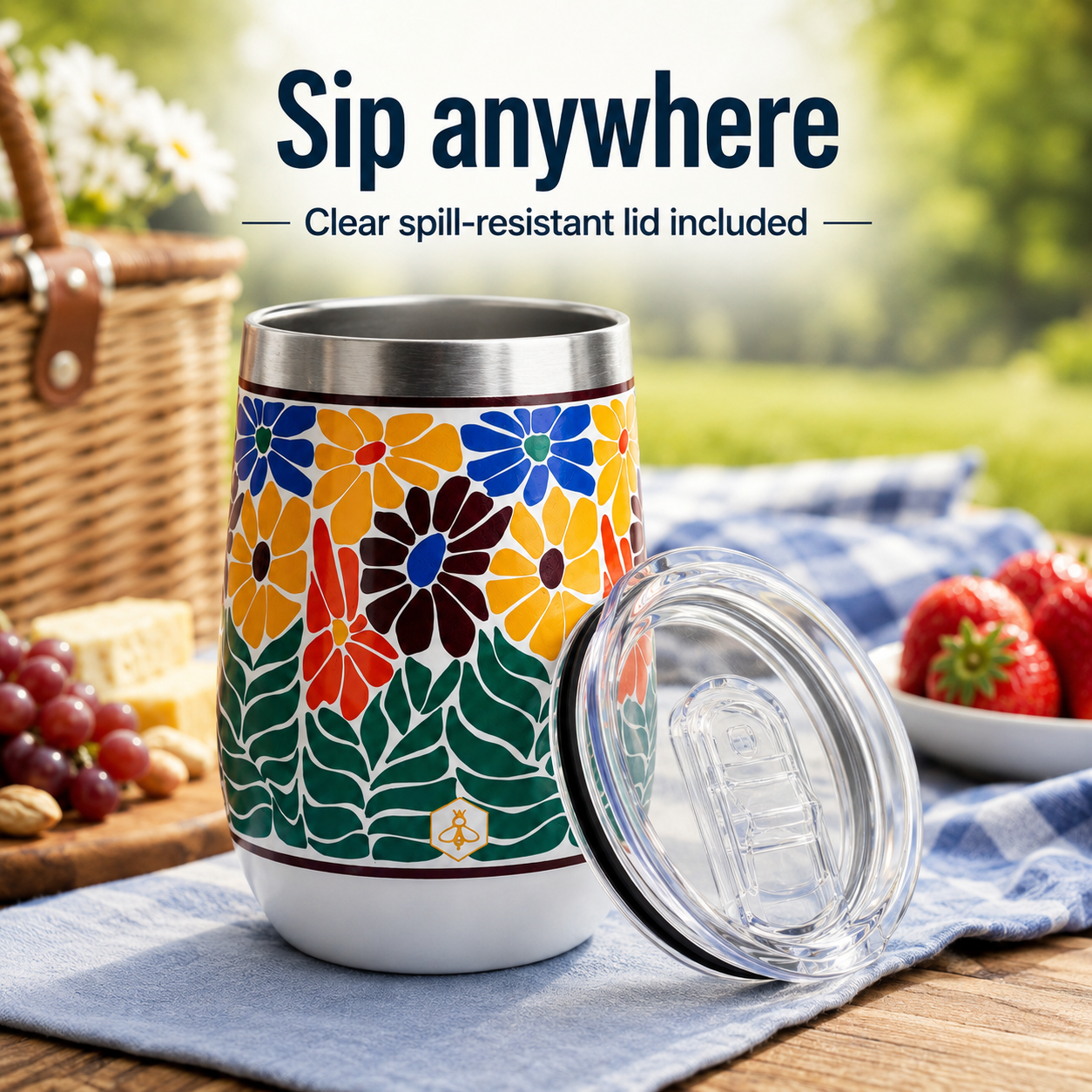 Wine Tumbler 3-Pack | Retro Floral