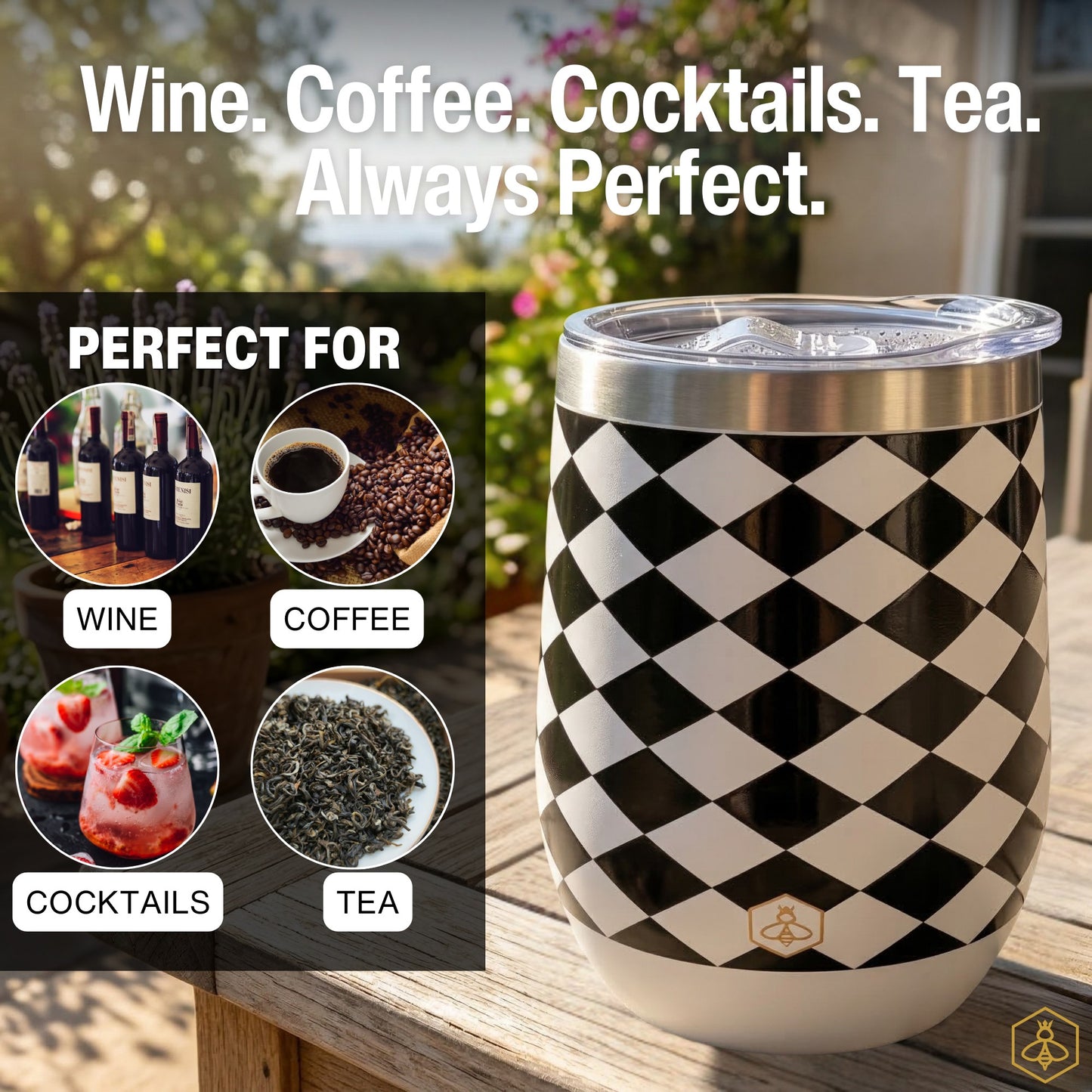Black & White Wine Tumbler 2-Pack