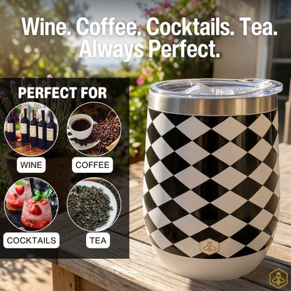 Black & White Wine Tumbler 2-Pack