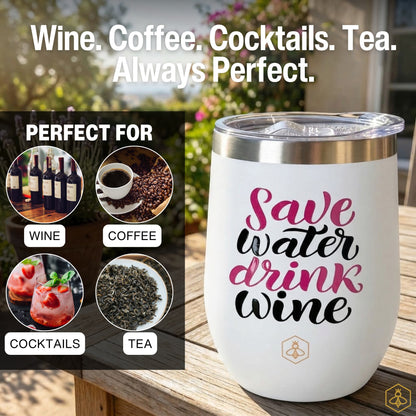 Save Water Drink Wine Tumbler 2-Pack
