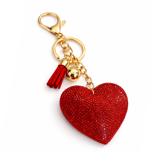 Red Shimmer Heart Charm