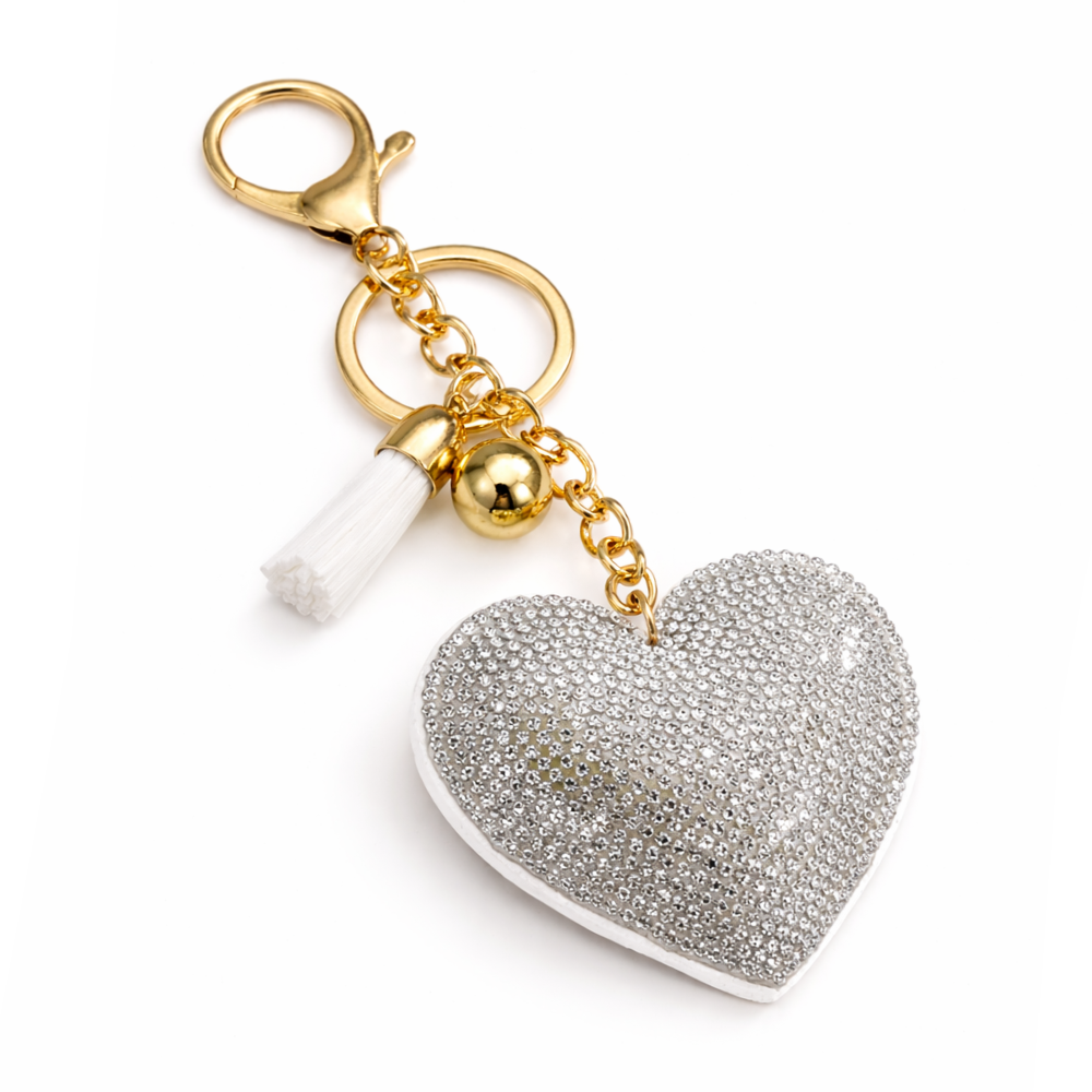 Silver Shimmer Heart Charm