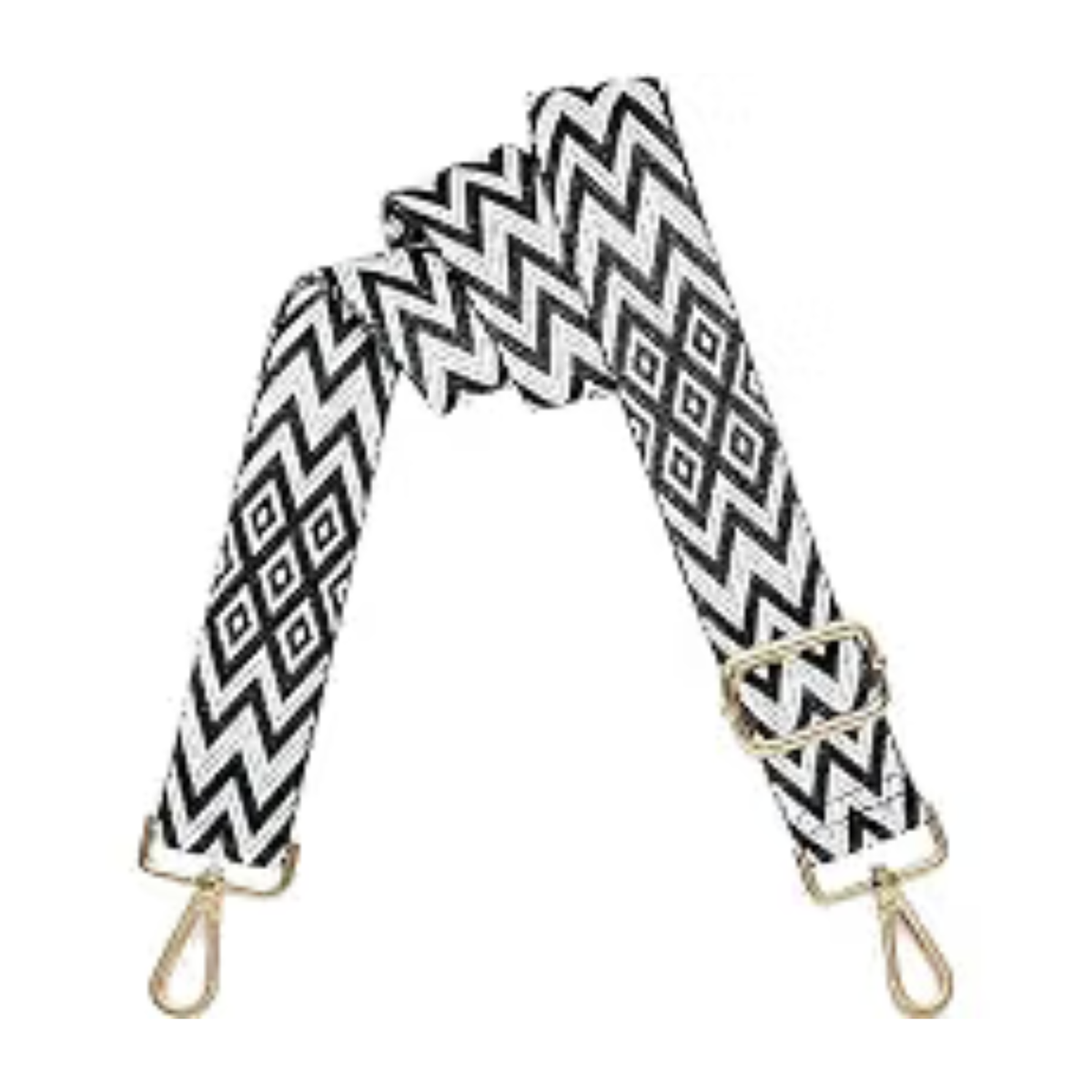 Adjustable Purse Shoulder Strap | Black Diamonds | 28-52"