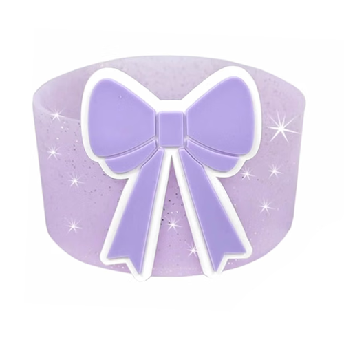 Silicone Boot | Glitter Purple Bow