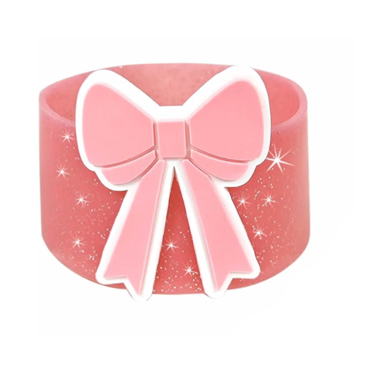 Silicone Boot | Glitter Pink Bow
