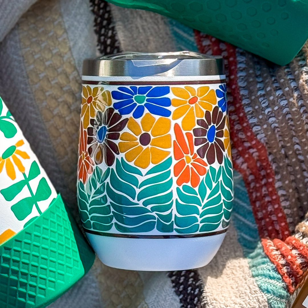 Wine Tumbler | Retro Floral