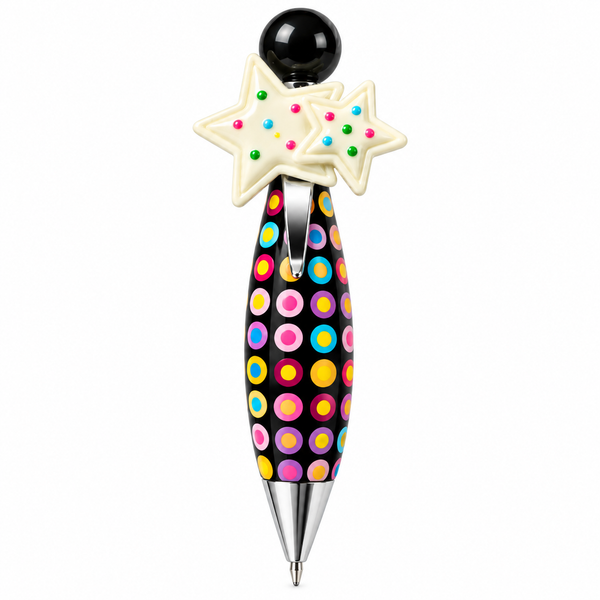 Gel Ink Pen | Black Polka Dots