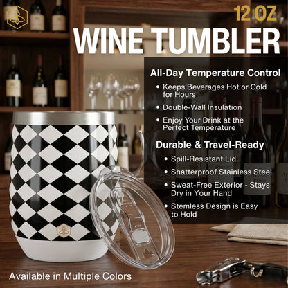 Black & White Wine Tumbler 2-Pack