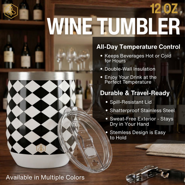 Black & White Wine Tumbler 2-Pack