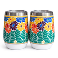 Retro Floral Wine Tumbler 2-Pack