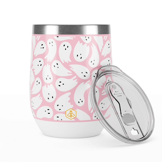 Pink Ghosts Wine Tumbler