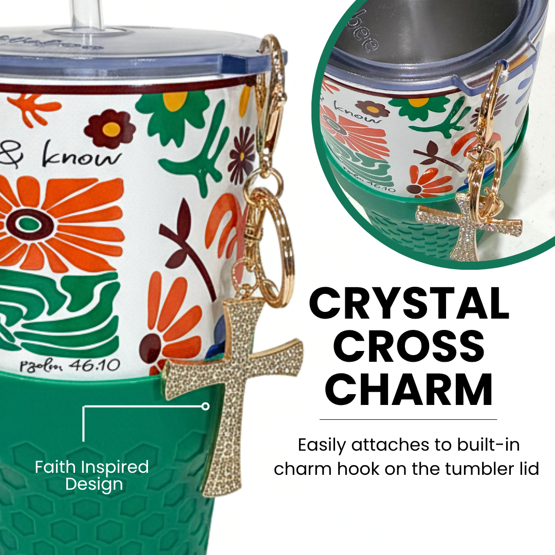 30oz Tumbler - Retro Floral Faith