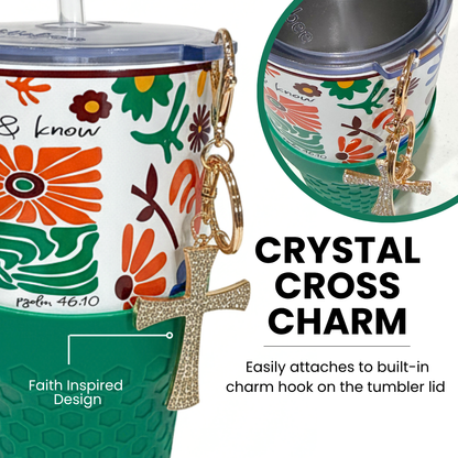 30oz Tumbler - Retro Floral Faith